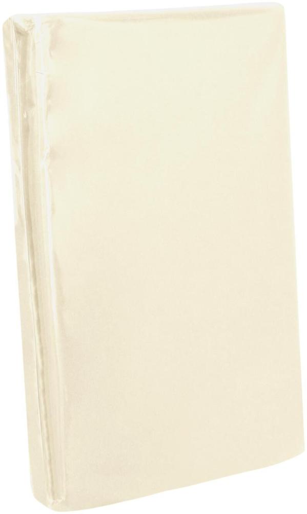 Traumschlaf Zwirn Elasthan Spannbetttuch De-Luxe|90x200 - 100x220 cm| beige Bild 1