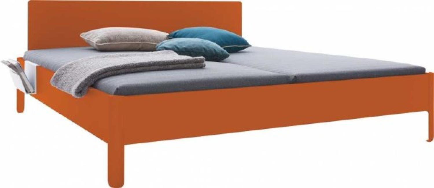 NAIT Doppelbett farbig lackiert Tizianrot 200 x 220cm Mit Kopfteil Bild 1