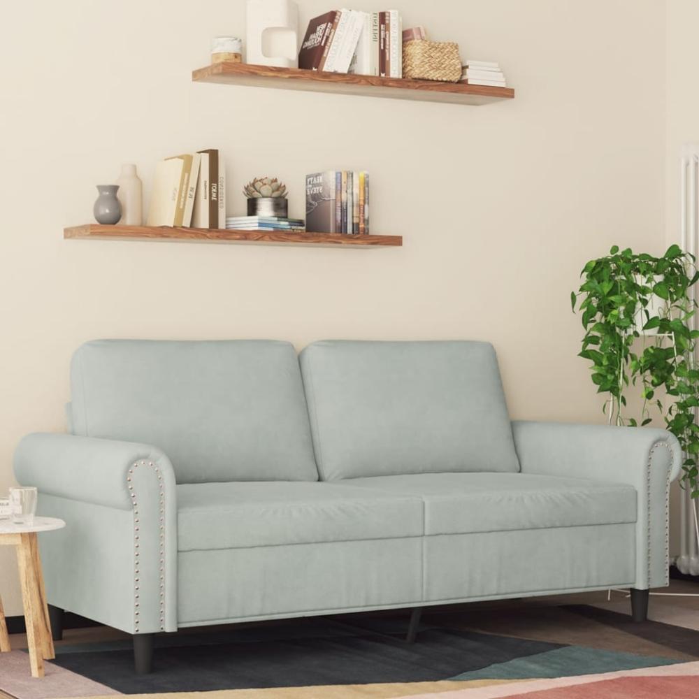 vidaXL 2-Sitzer-Sofa Hellgrau 140 cm Samt 359529 Bild 1