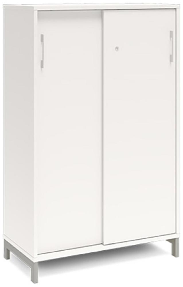 Büroschrank DNA 800x1275 mm Weiß/Schwarz Schiebetür 3A4 Bild 1