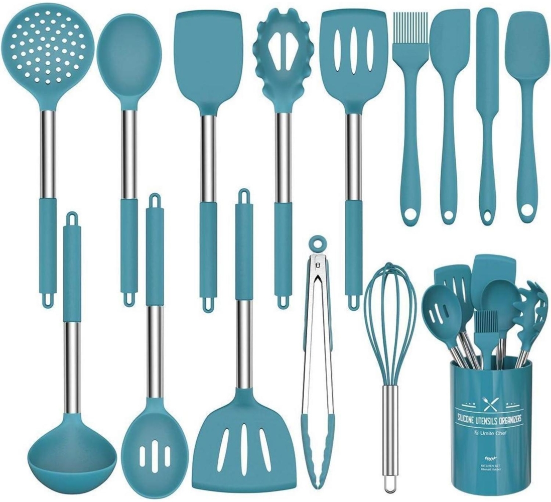 Umiten Chef 15-teiliges Silikon Küchenutensilien-Set Marineblau Bild 1