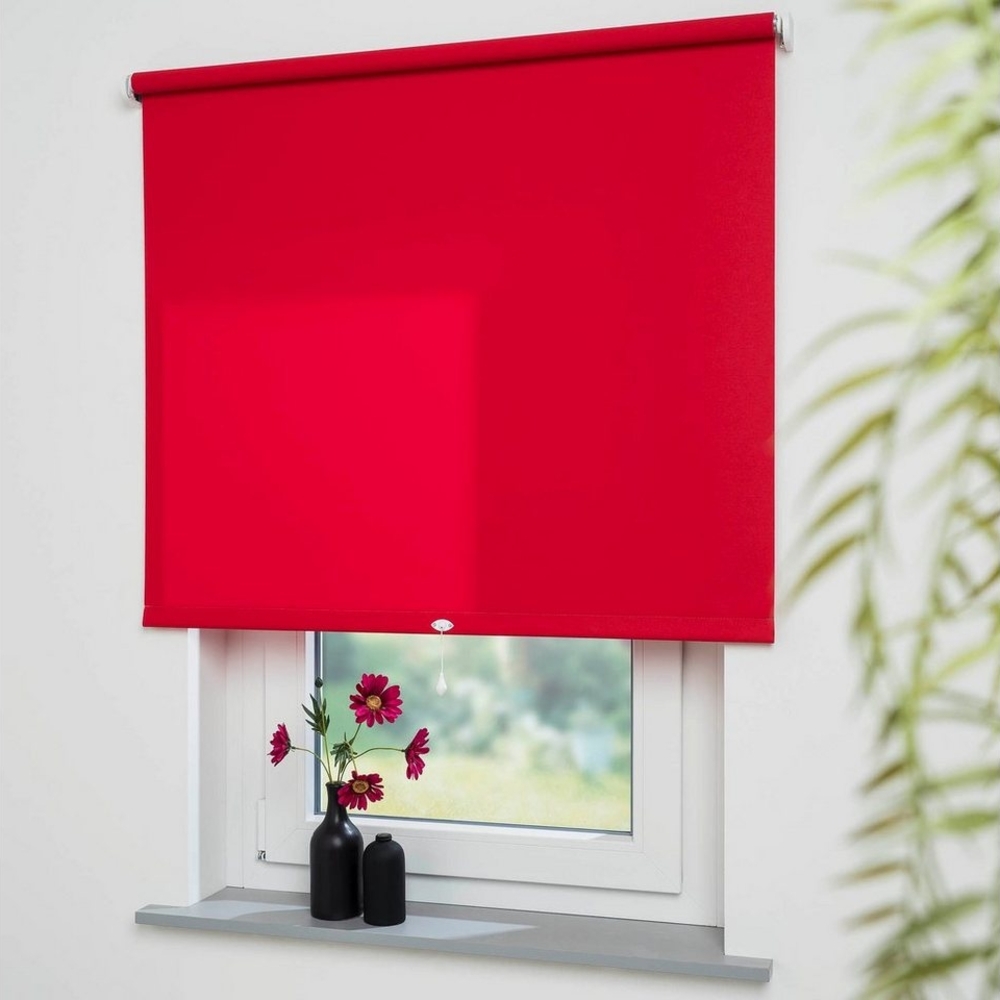Springrollo Uni, Liedeco, Lichtschutz, mit Bohren/ohne Bohren, freihängend, verschraubt, Rollo Hergestellt in Deutschland Bild 1
