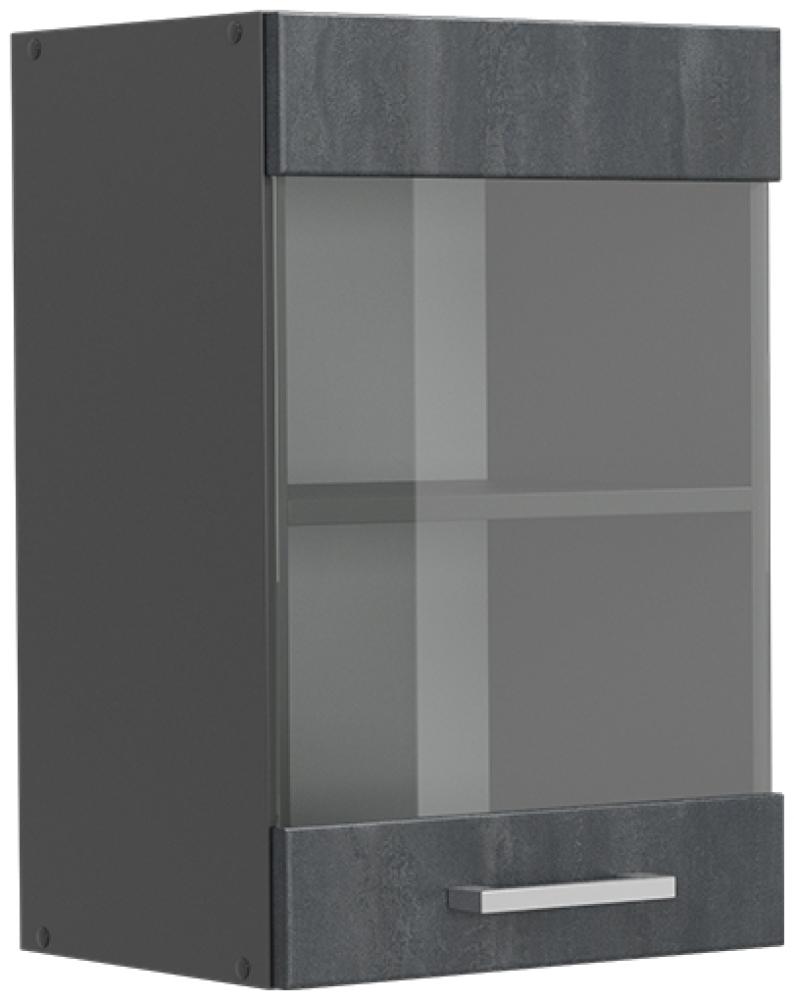 Vicco Hängeglasschrank R-Line Schwarz Beton Anthrazit 40 cm Bild 1