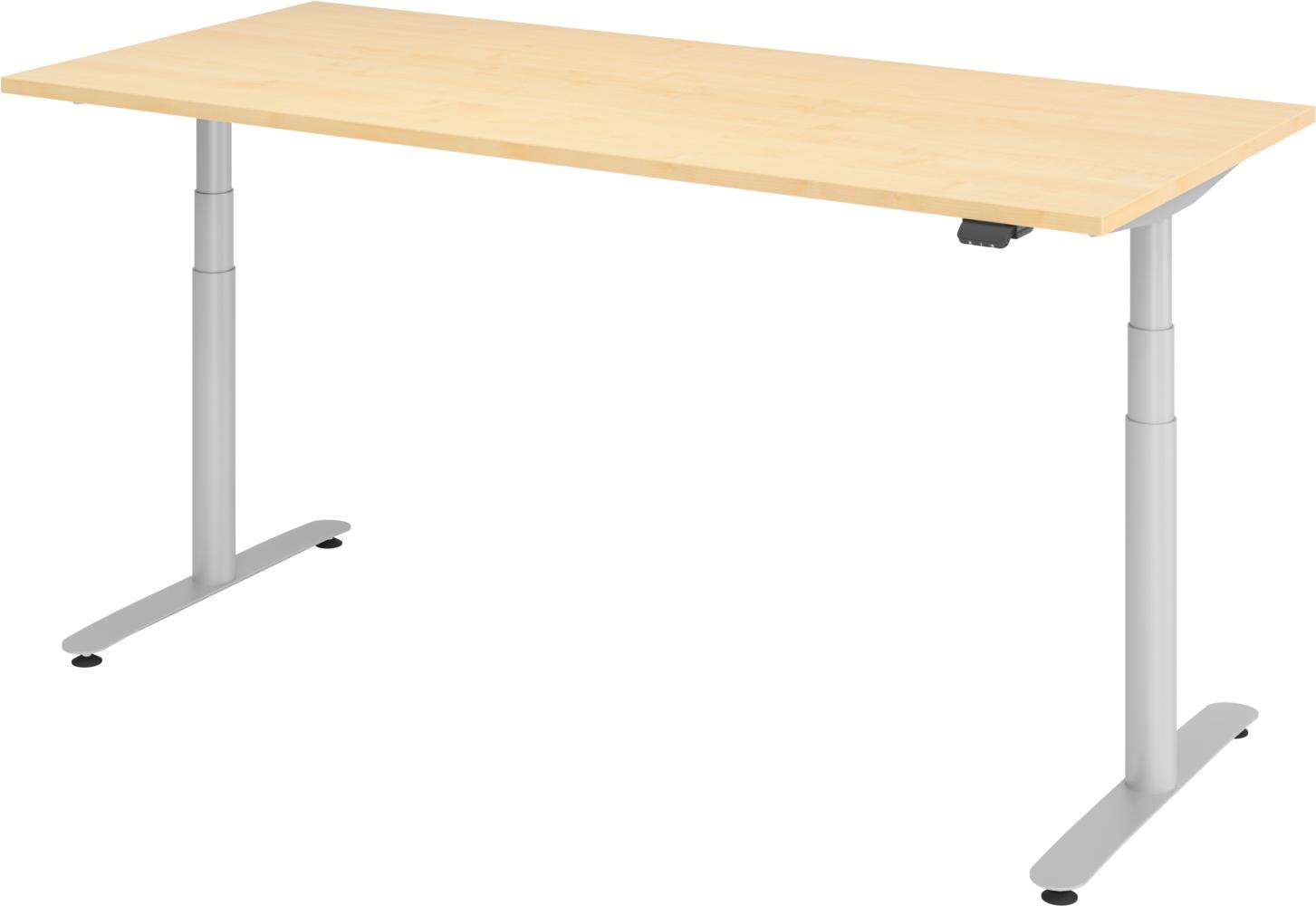 bümö® smarter Schreibtisch Serie-XDLR elektrisch höhenverstellbar mit App-Steuerung 180 x 80 cm in Ahorn / Silber Bild 1