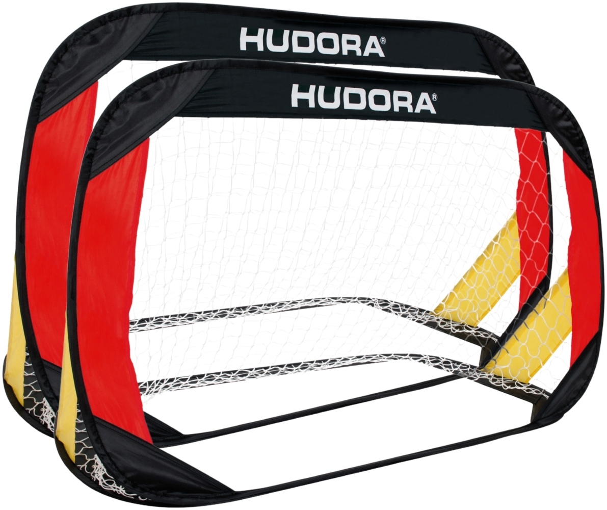 Hudora Pop Up Fußballtor mit Tragetasche, 2er Set, 120x80 cm, Deutschland Bild 1