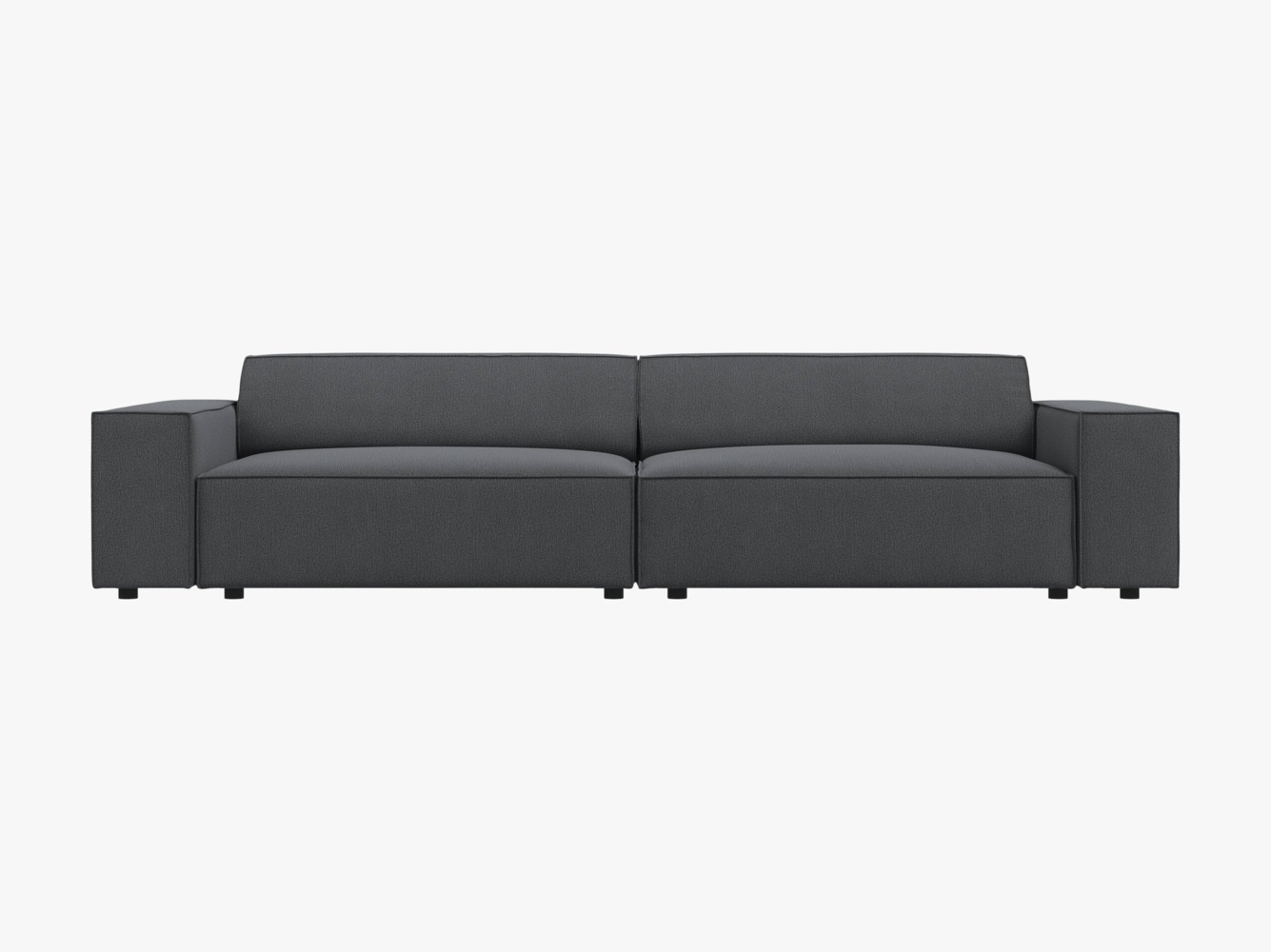 Micadoni Sofa Jodie 4-Sitzer Strukturierter Stoff Megan Dunkelgrau Bild 1