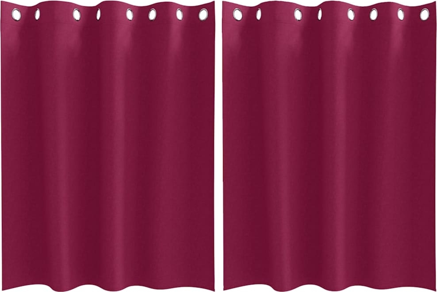 vidaXL Verdunkelungs-Vorhänge mit Ringen 2 pcs Weinrot 140 x 140 cm 4107353 Bild 1