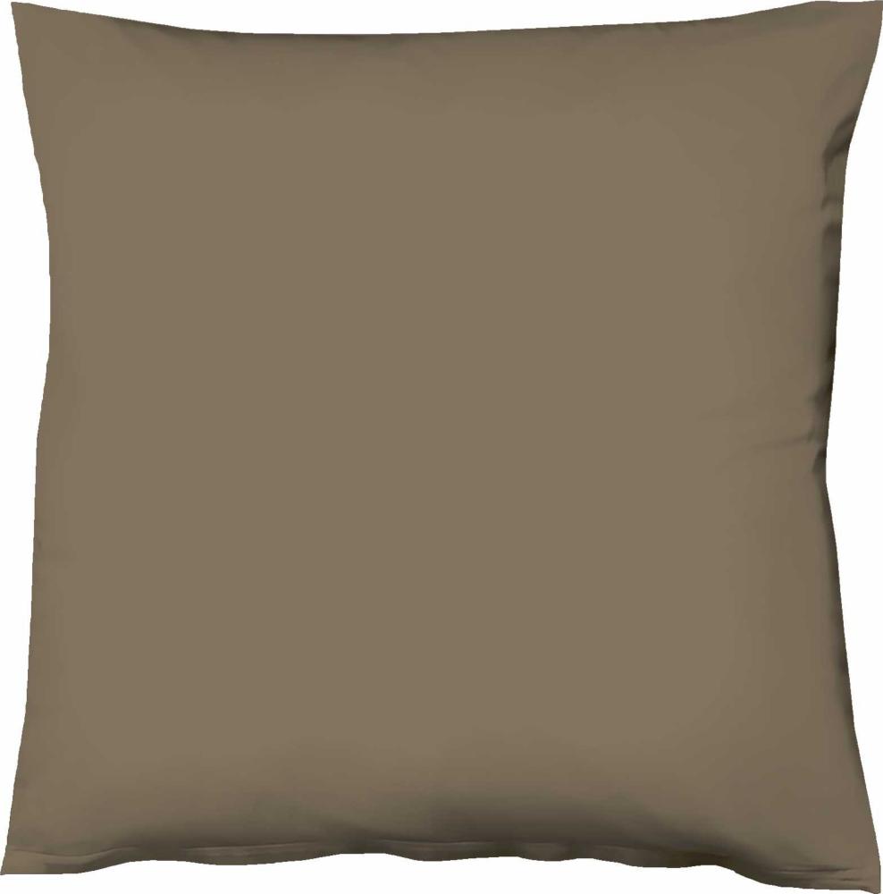 Fleuresse Mako-Satin-Kissenbezug uni colours, 8031 Farbe espresso Größe 35x40 cm Bild 1