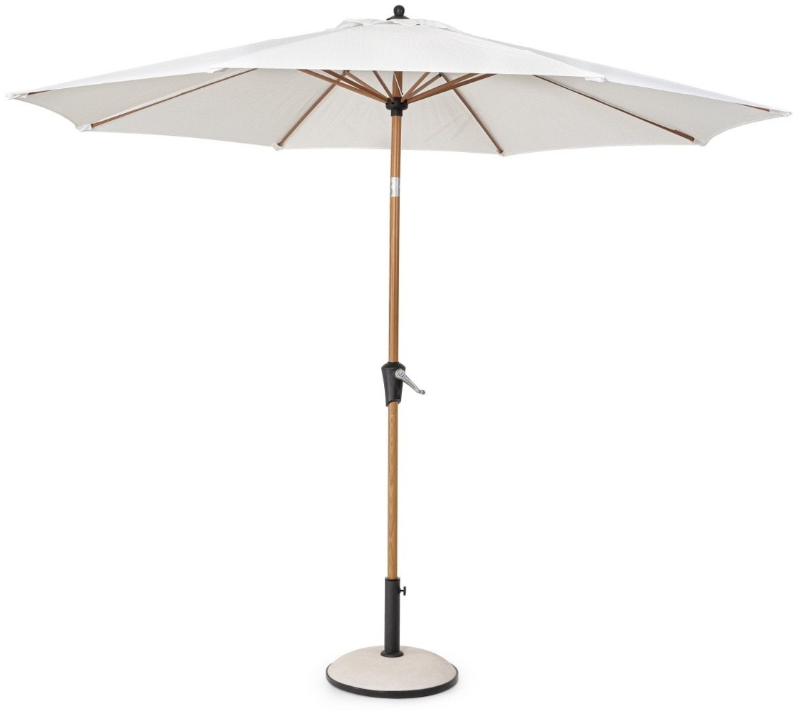 Bizzotto Sonnenschirm Palinuro aus Metall Ø 300 cm, Weiß, LxB: 246.0x300.0 cm, Der Schirm ist neigbar Bild 1