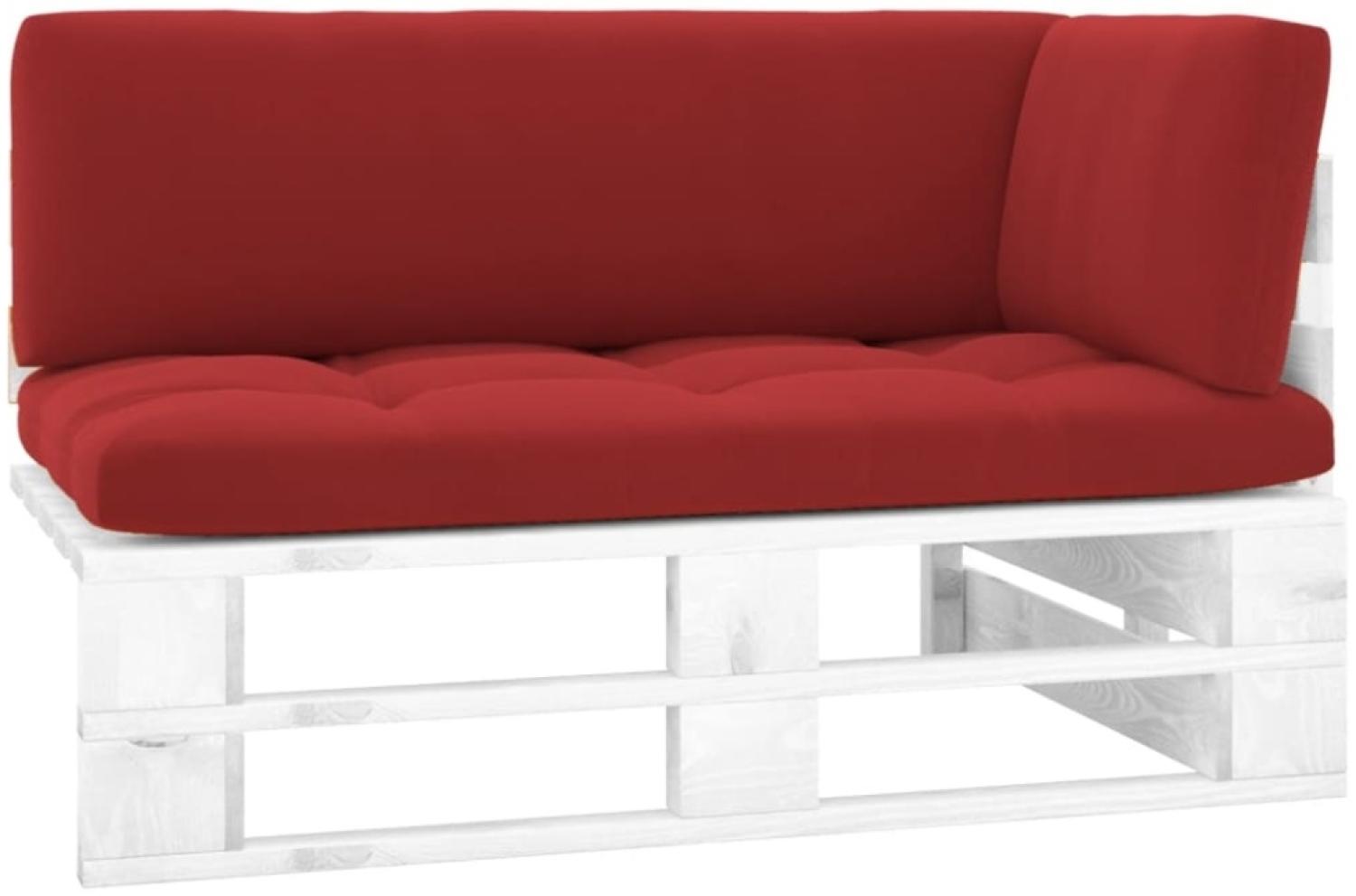 vidaXL Outdoor-Ecksofa Paletten Kiefernholz Imprägniert Weiß 3066571 Bild 1