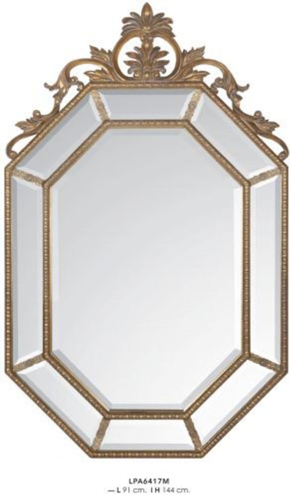 Casa Padrino Barock Wandspiegel Gold H 144 cm B 91 cm - Edel & Prunkvoll - Goldener Spiegel Bild 1