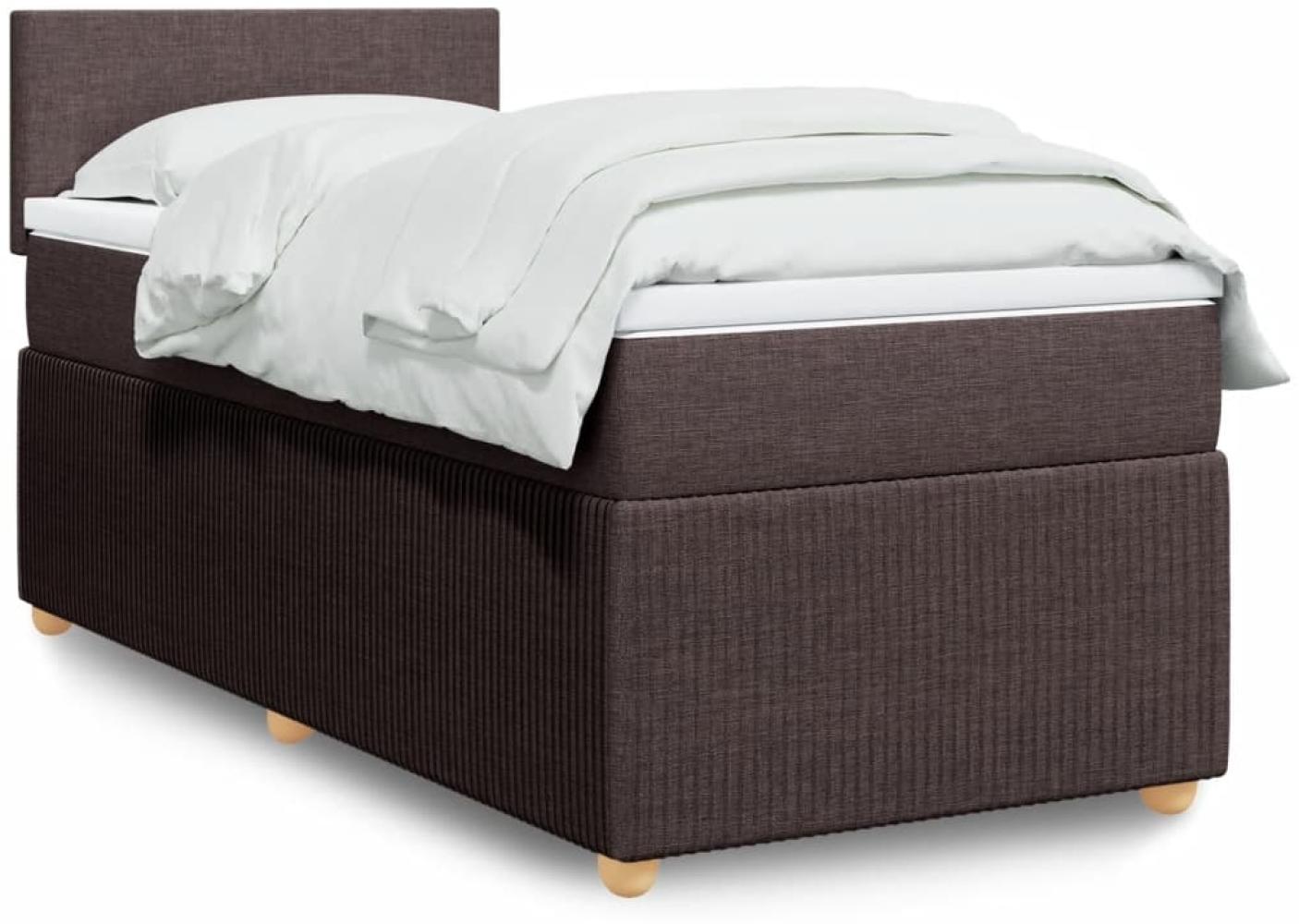 vidaXL Boxspringbett mit Matratze Dunkelbraun 100x200 cm Stoff 3289663 Bild 1