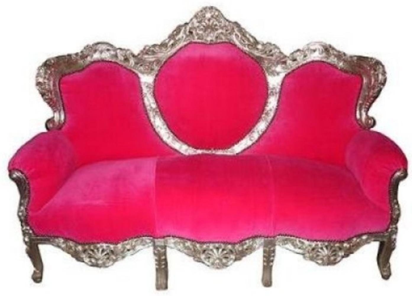 Casa Padrino Barock Lounge Sofa "King" Pink / Silber Bild 1