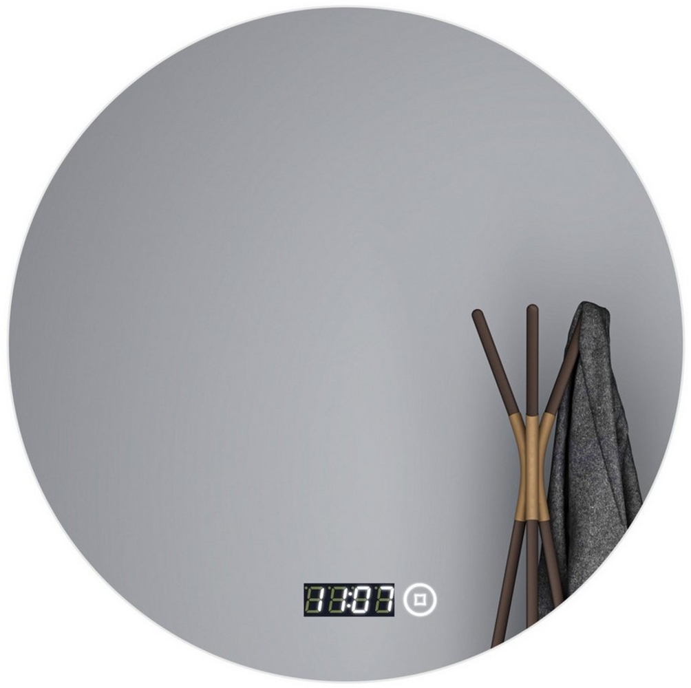 WDWRITTI Spiegel Rund Led 60 cm Badspiegel Led Touch Uhr Rundspiegel mit Beleuchtung (Rundspiegel, Helligkeit dimmbar, 3Lichtfarben), Speicherfunktion, IP44 Bild 1