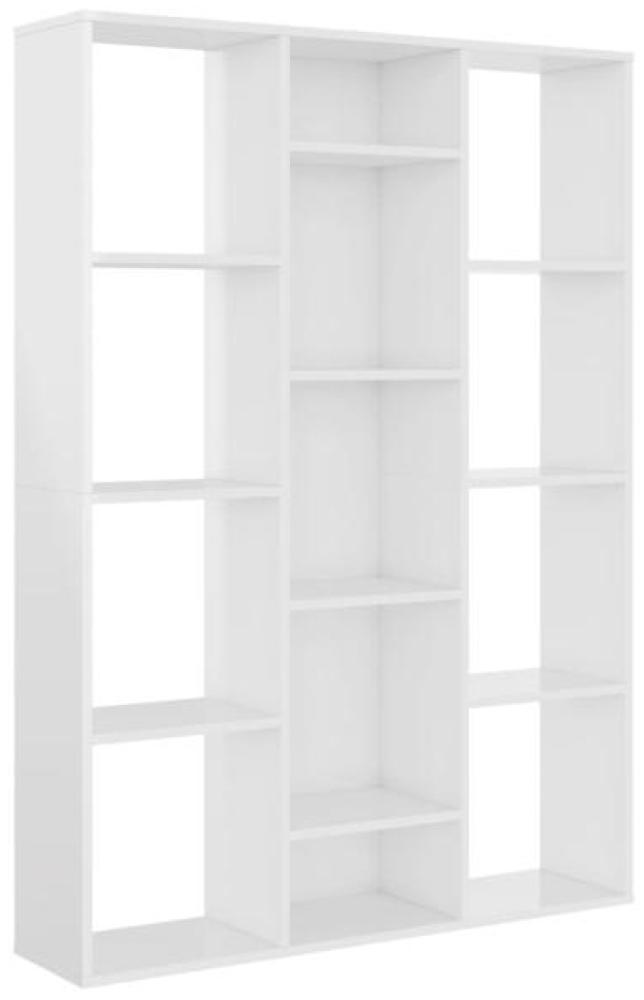 vidaXL Raumteiler/Bücherregal Hochglanz-Weiß 100x24x140 cm 800447 Bild 1