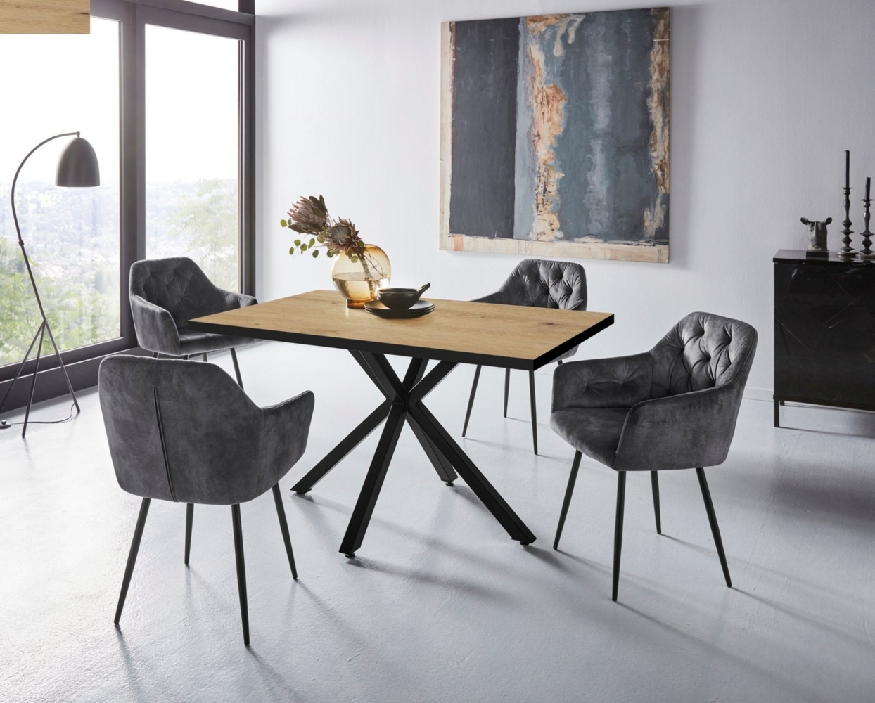 HELA Essgruppe CLEO Tischgruppe Bestseller, (Set, 5-tlg, 1 Tisch / 4 Stühle), Schalenstühle Tisch Wohnzimmer Esszimmer Bild 1