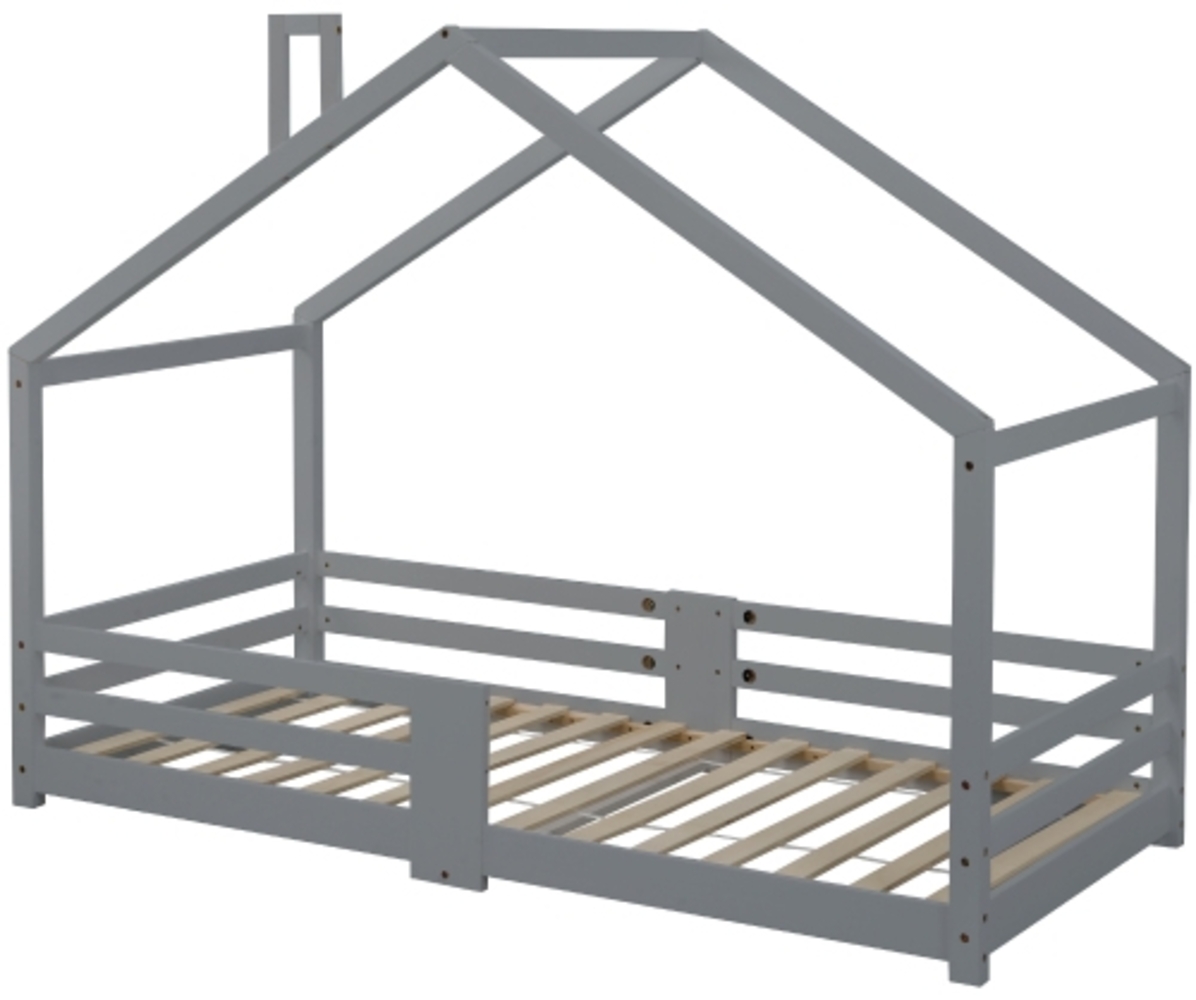 ComfortXL Hausbett M014-01, Holzwerkstoff, Grau, 206x96x142cm Bild 1