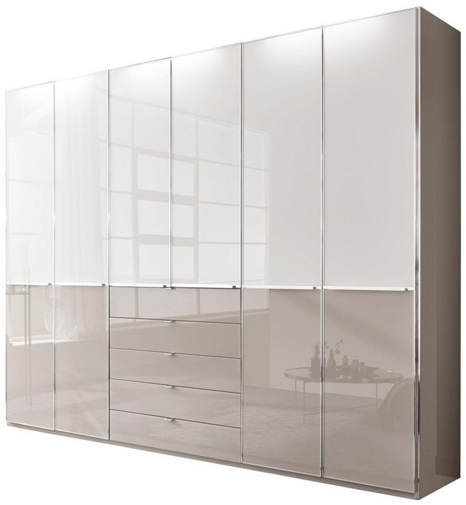 WIEMANN Kleiderschrank Shanghai, luxuriöser Drehtürenschrank, Made in Germany, 2-farbig mit Glasfront, mehrere Breiten, Schubladen Bild 1