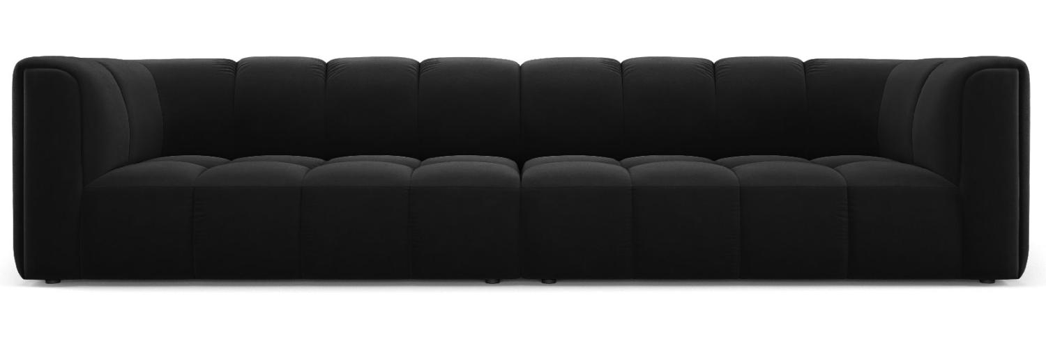 Micadoni Modulares Sofa Serena 4-Sitzer Samtstoff Schwarz Bild 1