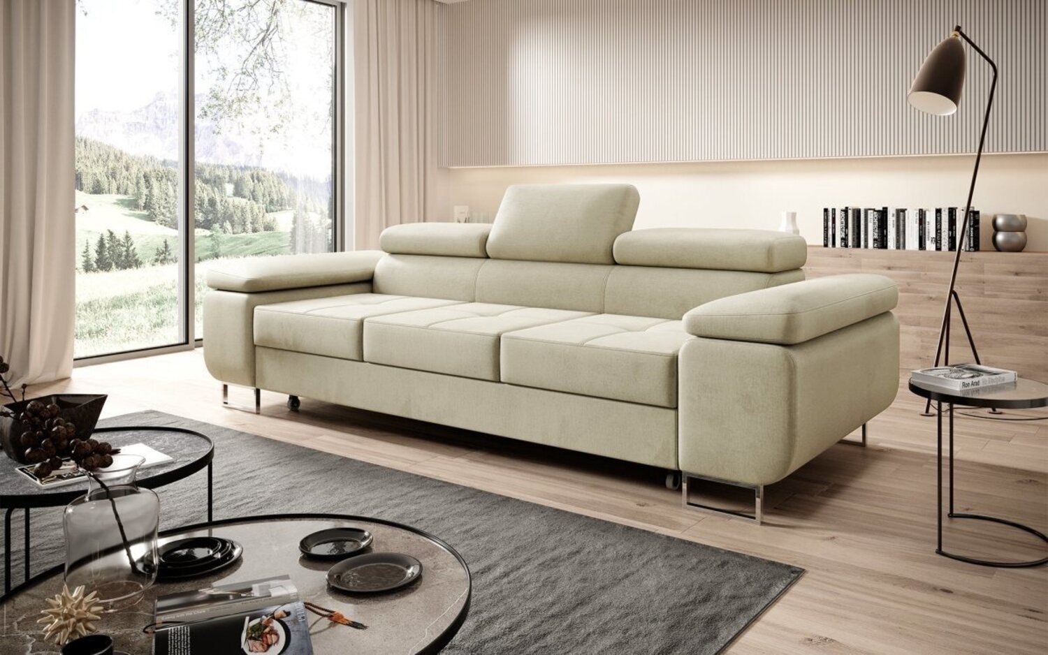 Luxusbetten24 Schlafsofa Designer Sofa Siera, mit Schlaffunktion Bild 1