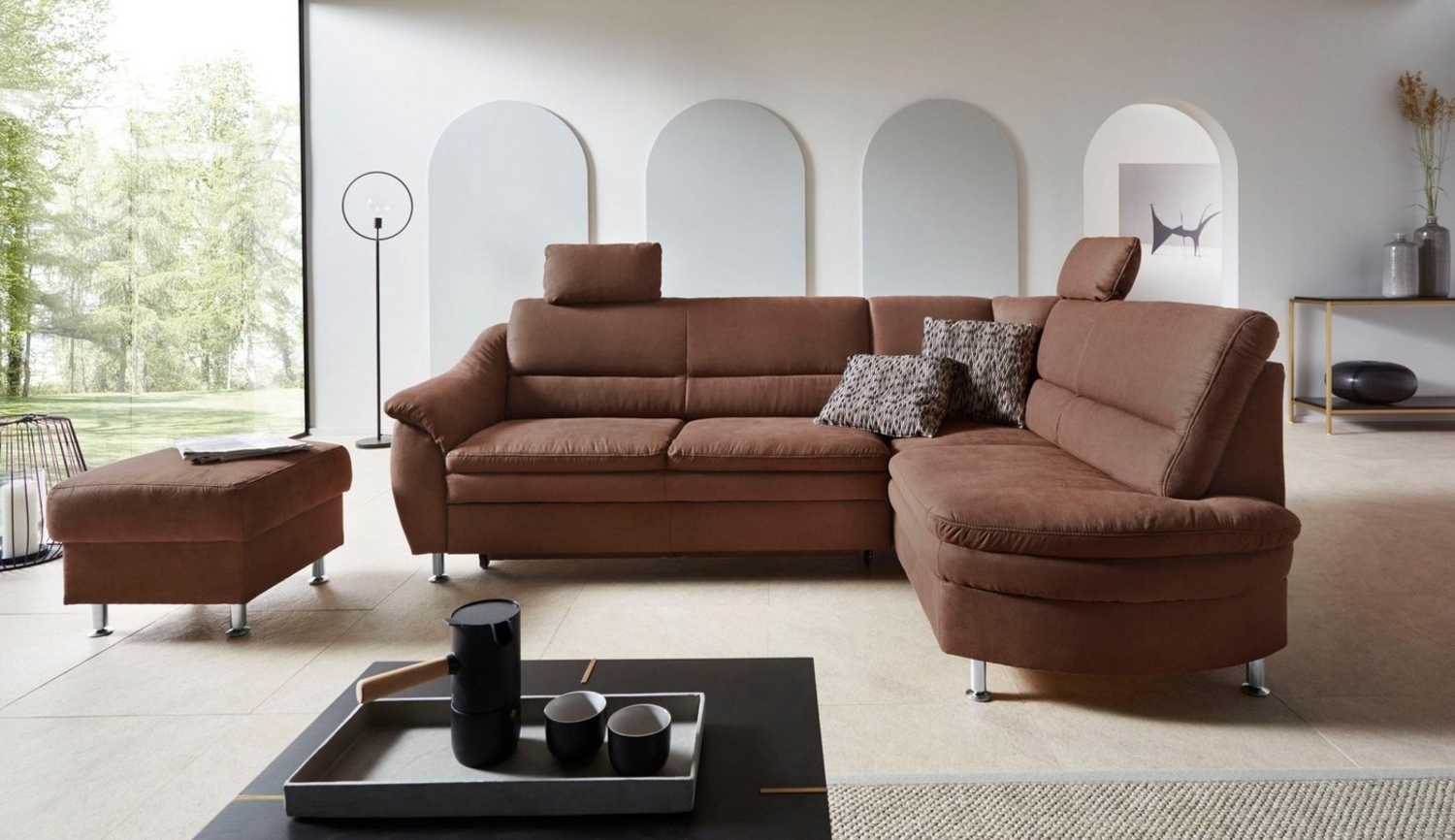 Places of Style Ecksofa Cardoso L-Form, Federkern, wahlweise mit Bett, Schubkasten Bild 1