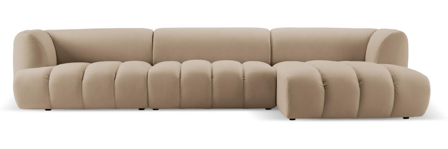 Micadoni Modulares Ecksofa Harry 5-Sitzer Rechts Samtstoff Sand Bild 1