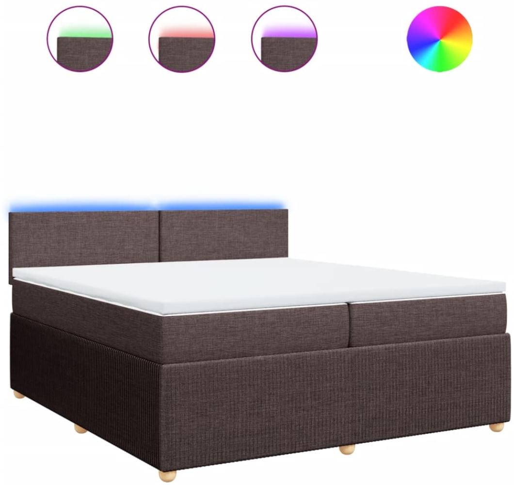 vidaXL Boxspringbett mit Matratze Dunkelbraun 200x200 cm Stoff 3289859 Bild 1