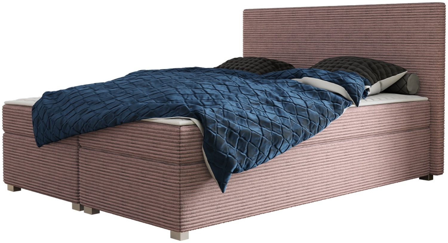 mirjan24 Boxspringbett Retyk Cord (Farbe: Poso Größe: x 200 cm), rosa, 140 x 200 cm Bild 1