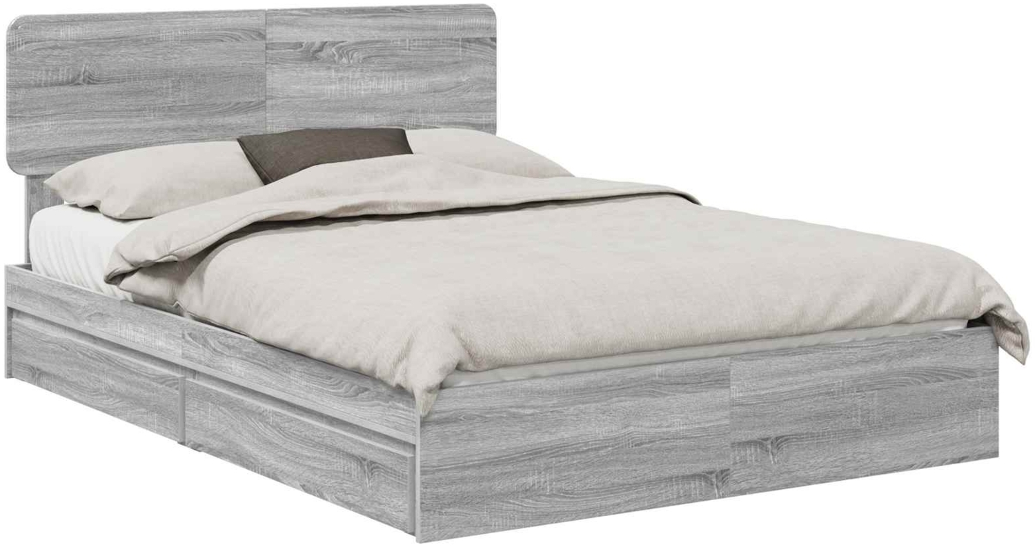 vidaXL Aufbewahrungsbett Graues Sonoma 160x200 cm Holzwerkstoff 3412260 Bild 1