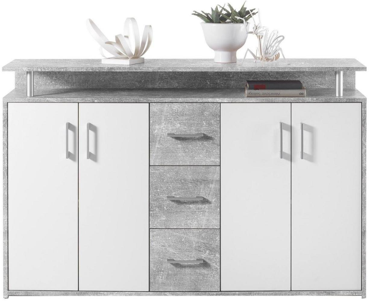 Highboard >Delia< in Beton - 139x90x34cm (BxHxT) Bild 1