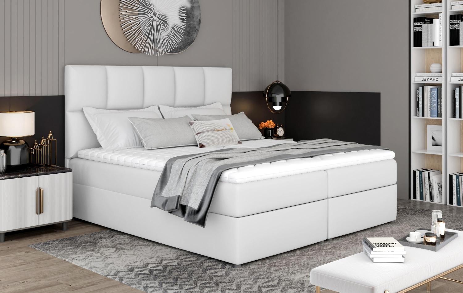 Wohnideebilder Glossy 145x210 Weiss Boxspringbett Glo_14_1.4 Bild 1