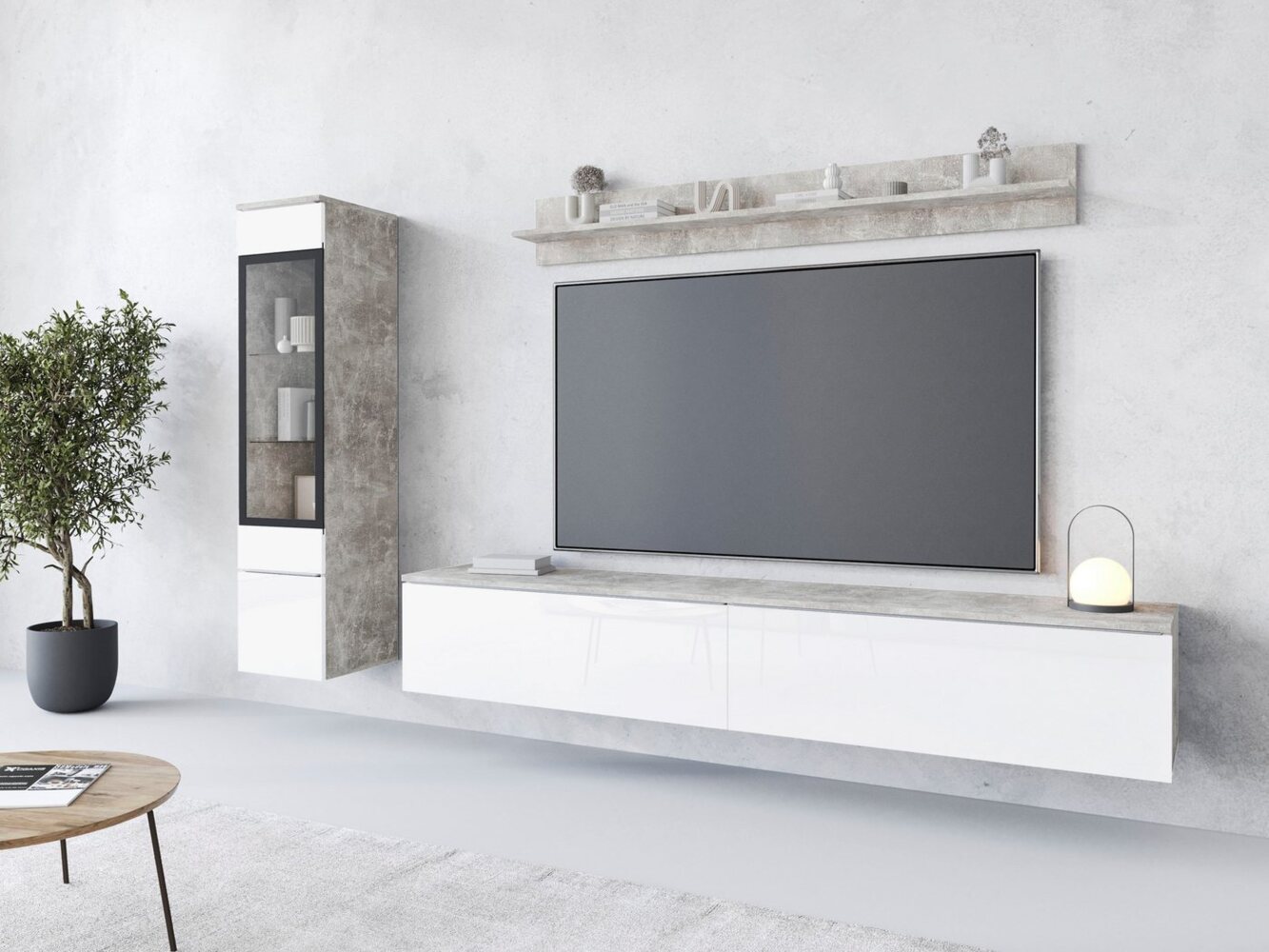 INOSIGN Wohnwand VERA I, Vitrinen Türanschlag links/rechts wechselbar, (Komplett-Set, 3-St), Vitrine mit Verglasung, stehend und hängend, Türanschlag wechselbar Bild 1