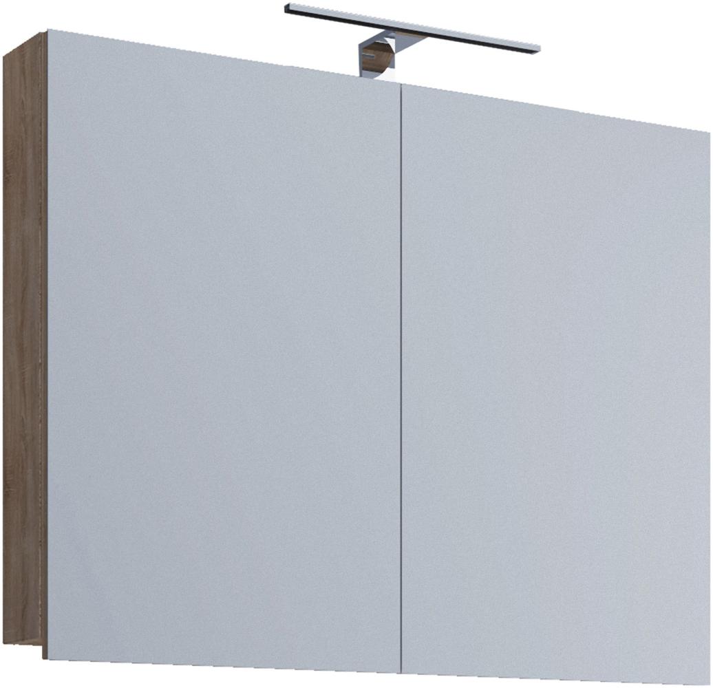 VCB1 Badschrank 60cm Wandschrank Bad Möbel Hängeschrank Spiegel Sonoma Eiche Bild 1