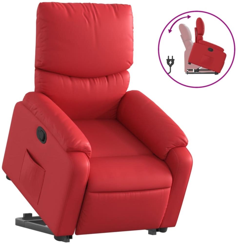 vidaXL Relaxsessel mit Aufstehhilfe Rot Kunstleder 3204891 Bild 1