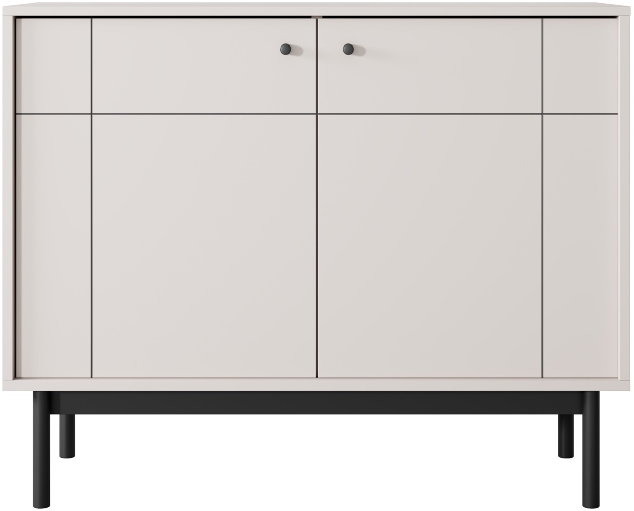 Selsey 'Japandies' Sideboard 3-türig, greige, ca. 84 x 103 x 39 cm Bild 1