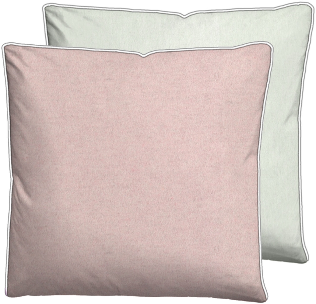 biberna Melange-Flanell Kissenbezug 0840500 MELANGE UNI, hellrosa, 1x 80x80 cm Bild 1