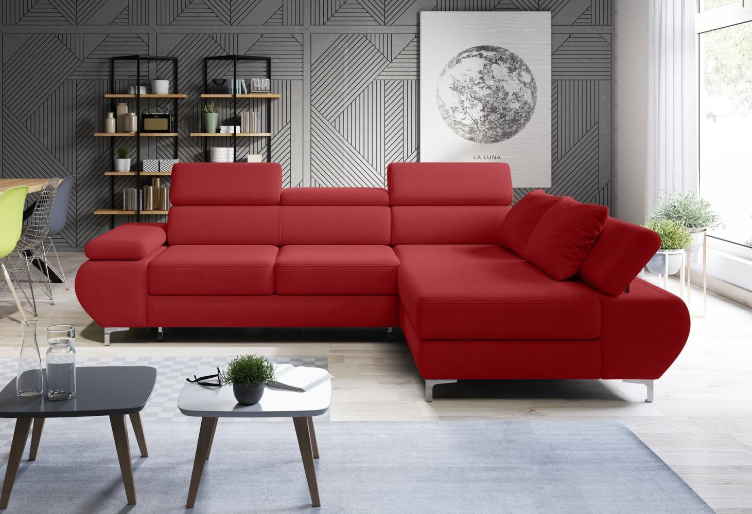 Stylefy Flamang Mini Ecksofa Kunstleder MADRYT Rot I Rechts Bild 1