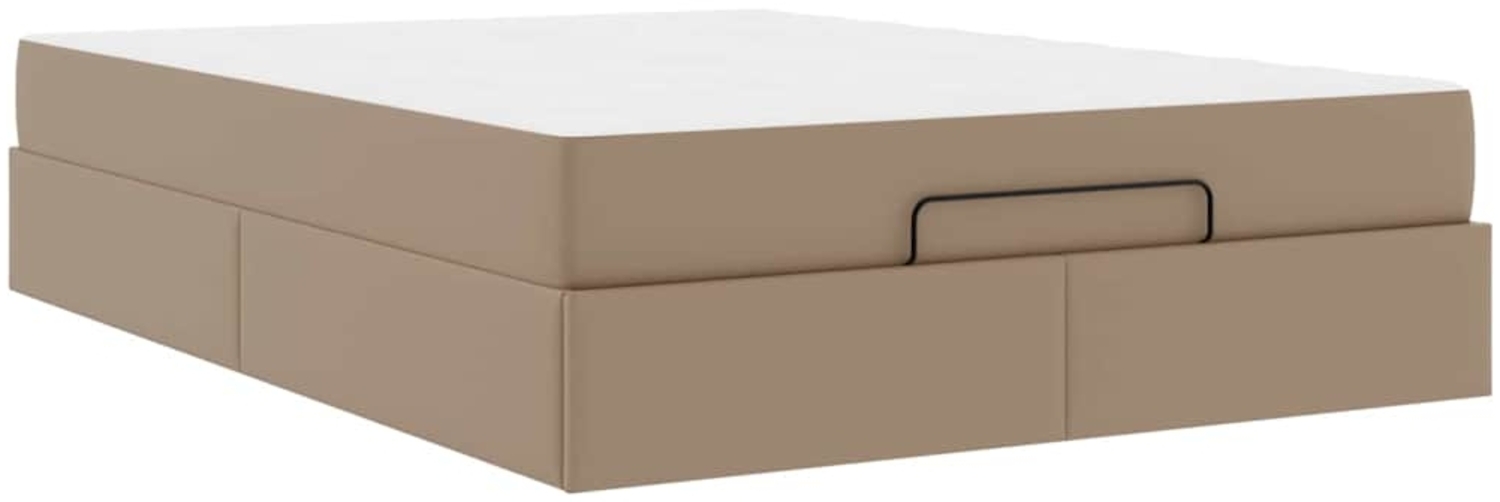 vidaXL Bettgestell mit Matratze Cappuccino 160 x 200 cm Kunstleder 3399436 Bild 1
