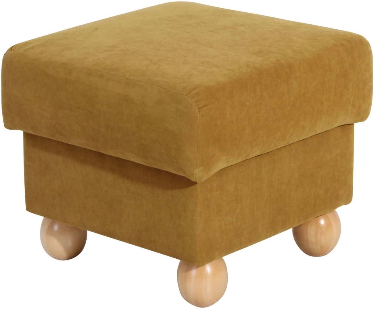 Hocker Kasha Bezug Veloursstoff Buche natur / mais 22259 Bild 1