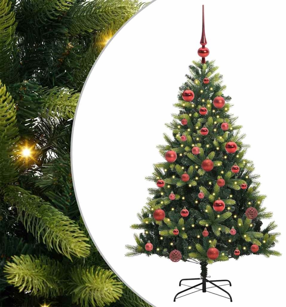 vidaXL Künstlicher geflammter Weihnachtsbaum 150 LEDs Grün 150 cm 3395982 Bild 1