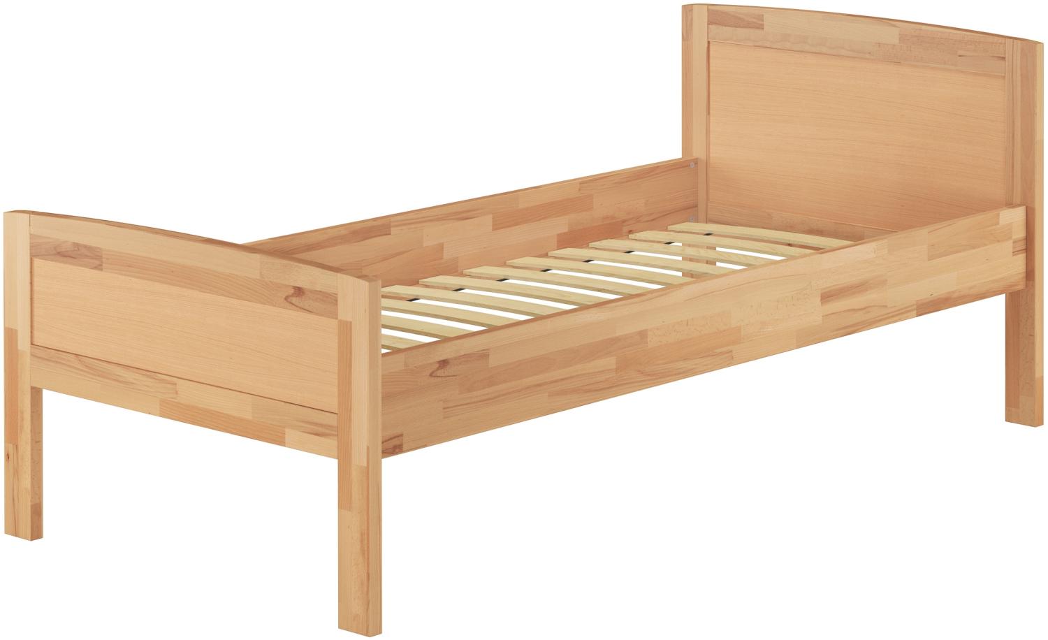 Erst-Holz Seniorenbett Einzelbett 100x200 Futonbett Buchebett natur Massivholz Rollrost 60. 72-10FL Bild 1