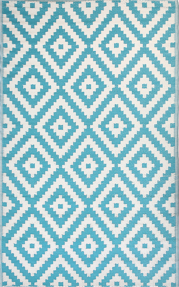 Outdoor Teppich blau 120x180 cm geometrisches Muster HAPUR Bild 1