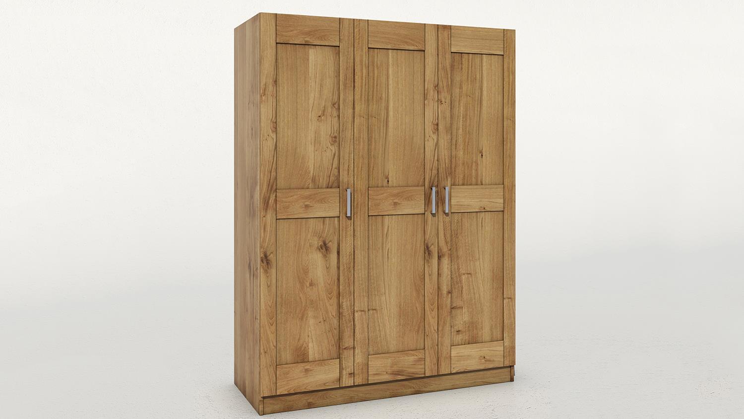 Kleiderschrank TONI 3 Schrank Wildeiche teilmassiv 152 cm breit Bild 1