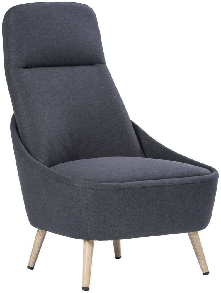 Dmora Stuhl Azzio, Büro-Wartestuhl, Ergonomischer Sessel, 77x65h100 cm, Anthrazit Bild 1