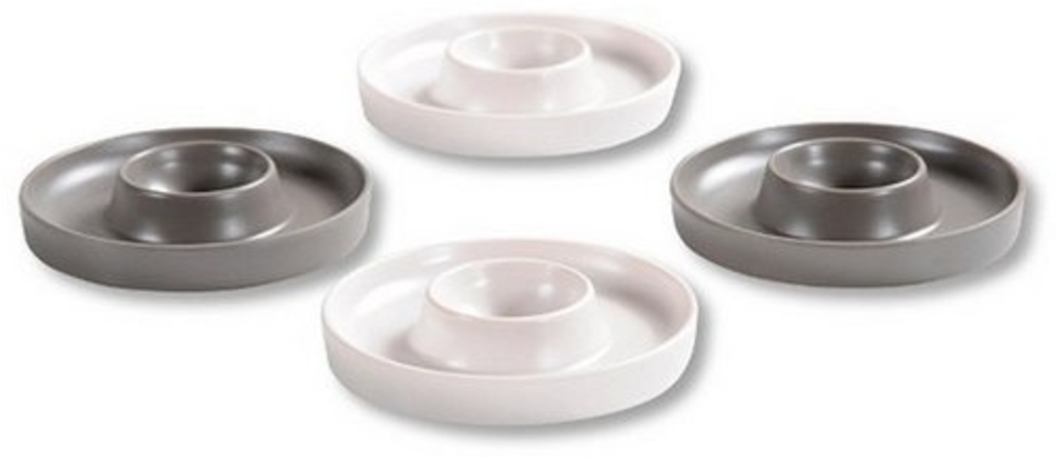 Kesper | Eierbecher Set | 4er Pack | robustes Melamin | stilvolles Grau-Beige Design | ideal für den Frühstückstisch Bild 1