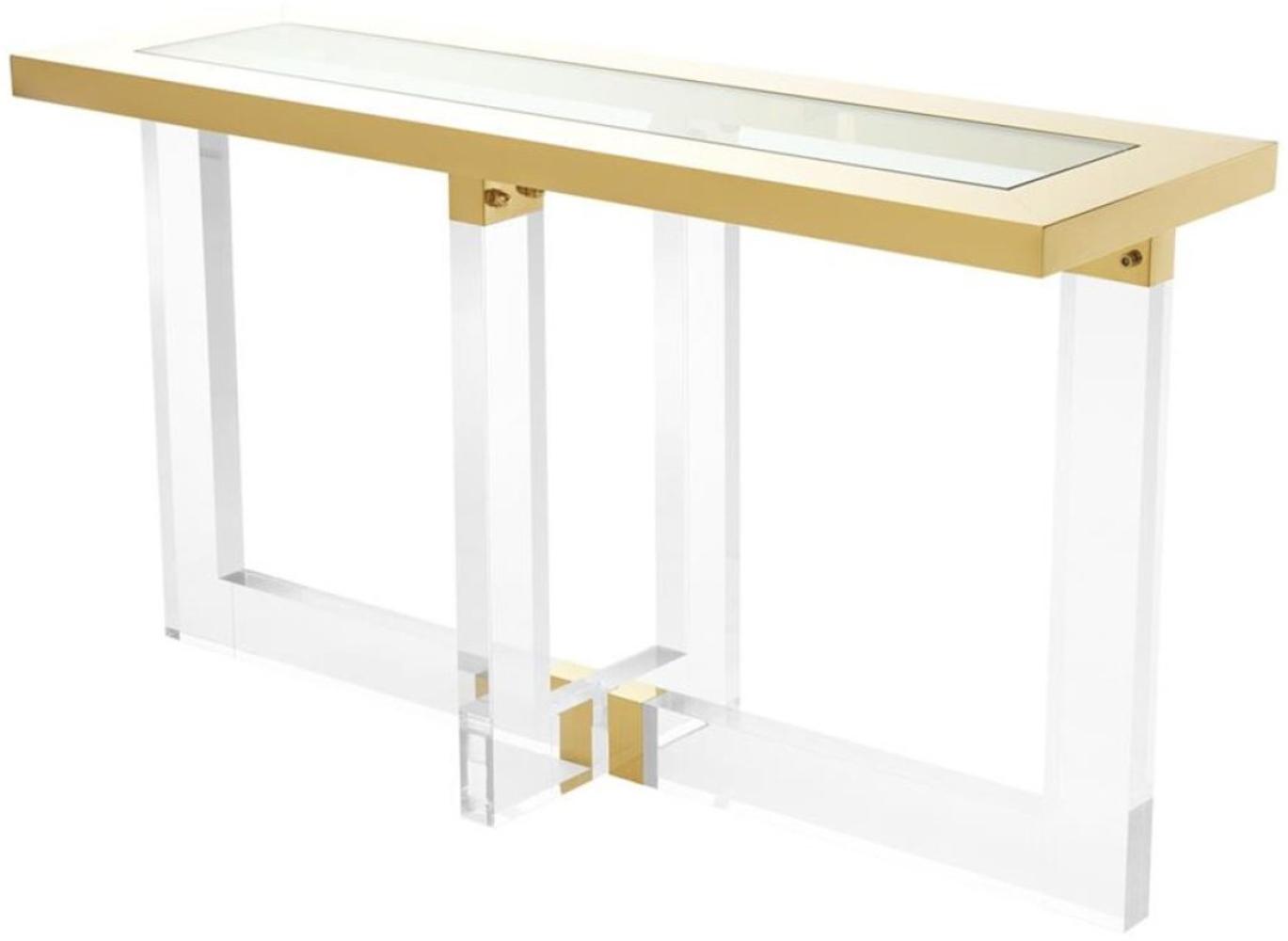 Casa Padrino Konsole / Konsolentisch Gold 140 x 45 x H. 78 cm - Luxus Möbel Bild 1