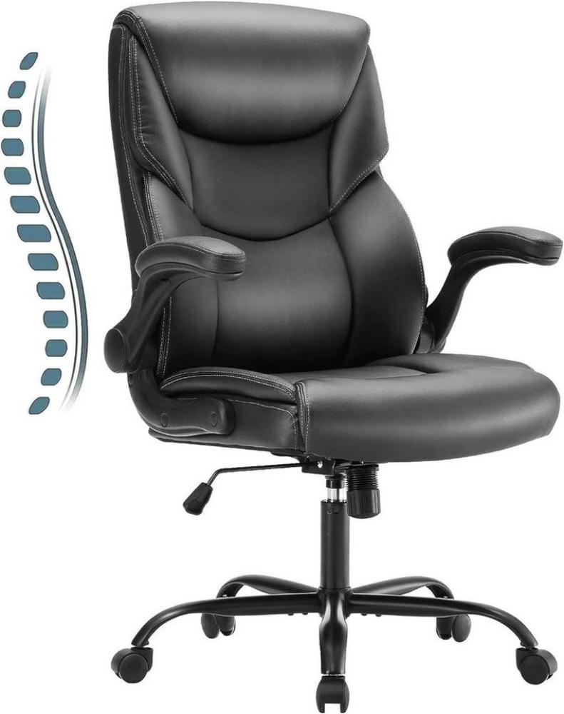 DUMOS Chefsessel Ergonomic Bürostuhl Pu-Leder Office Chair Armlehnen Drehbaren Rädern, Rückenlehnenverstellung Bild 1