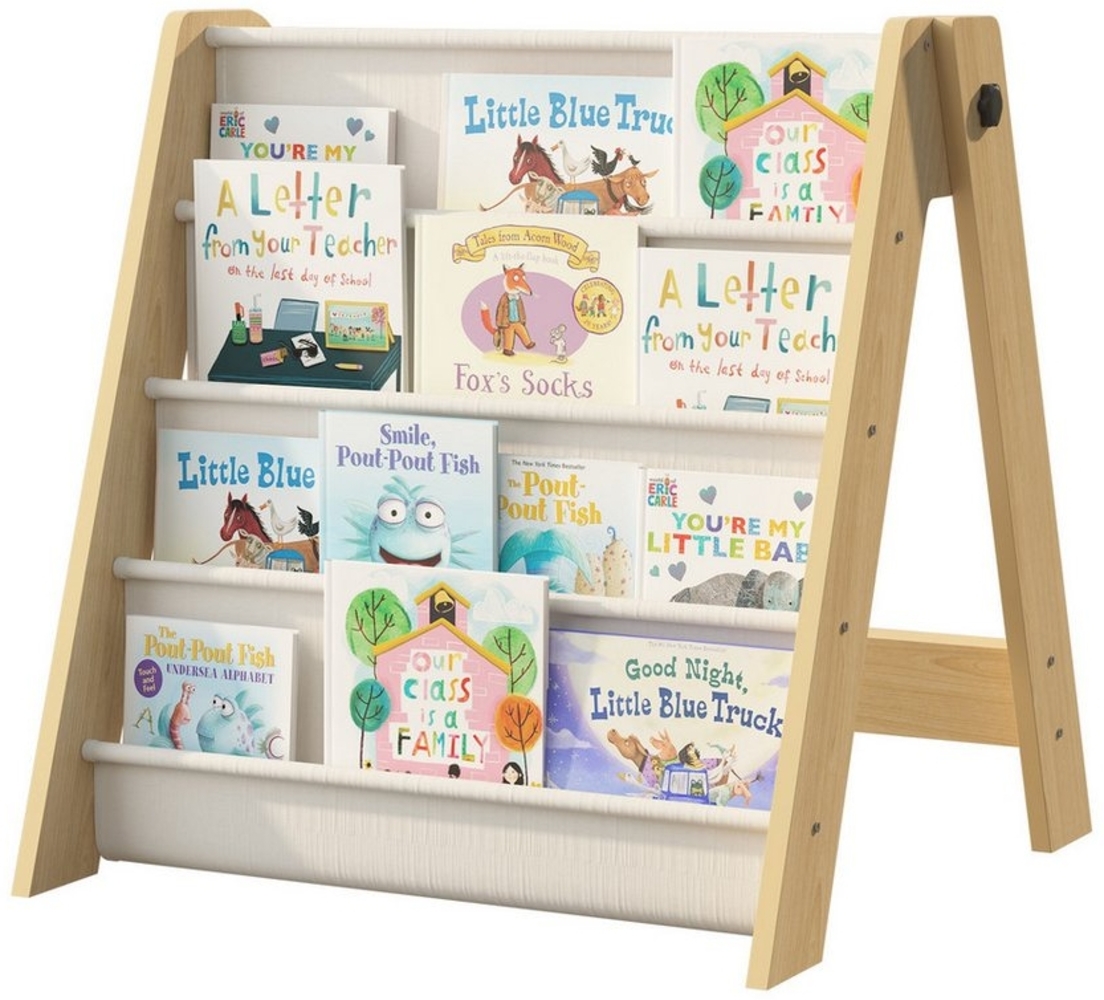 radelldar Bücherregal Kinderregal klein für Kinder montessori,58x53x58cm, klappbar/fest Bild 1