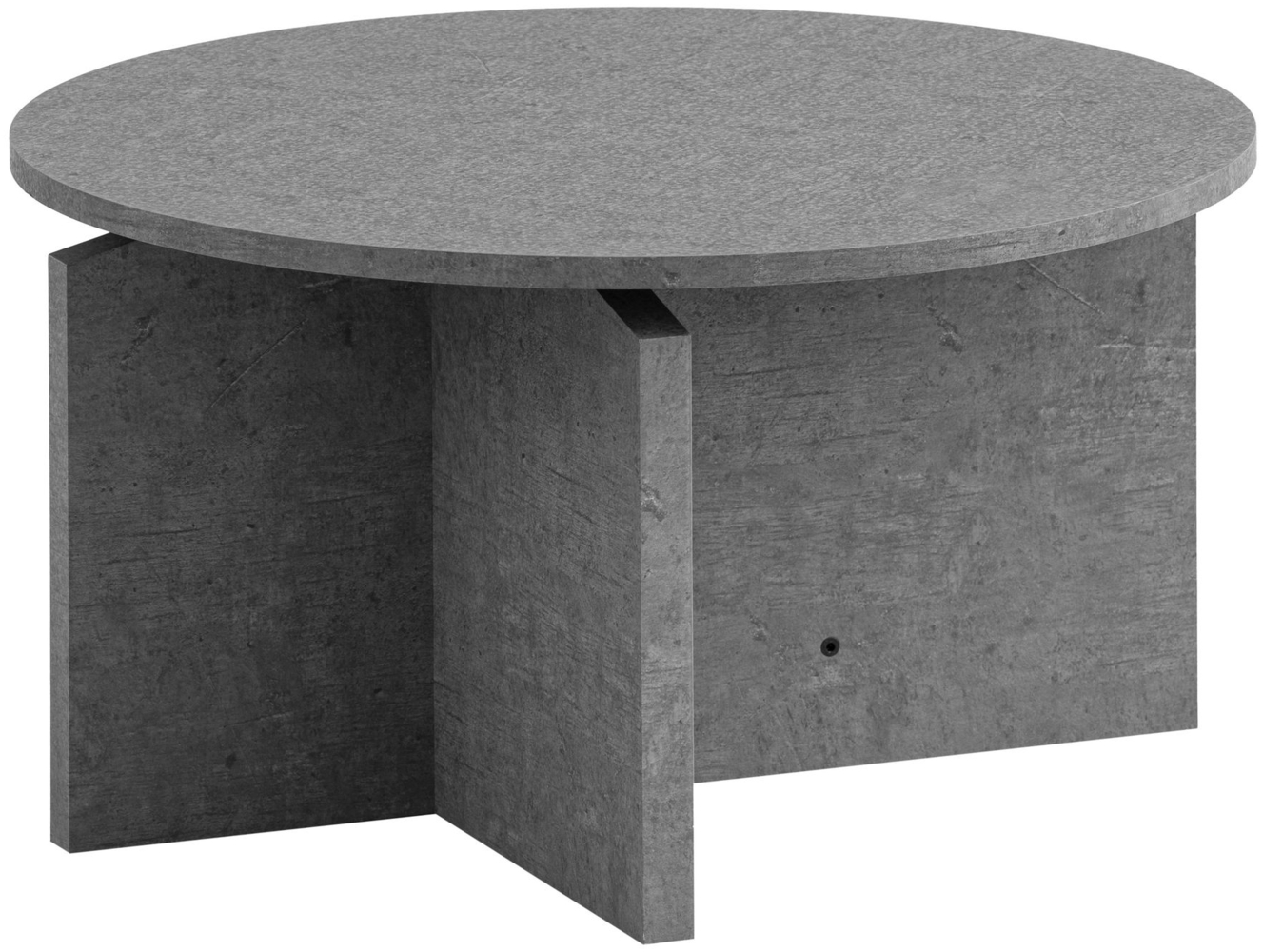 Couchtisch 60 x 60 x 33 cm Grau Sofatisch in Beton-Optik Modern, Design Wohnzimmertisch Rund, Loungetisch Klein, Kaffeetisch Beistelltisch Bild 1