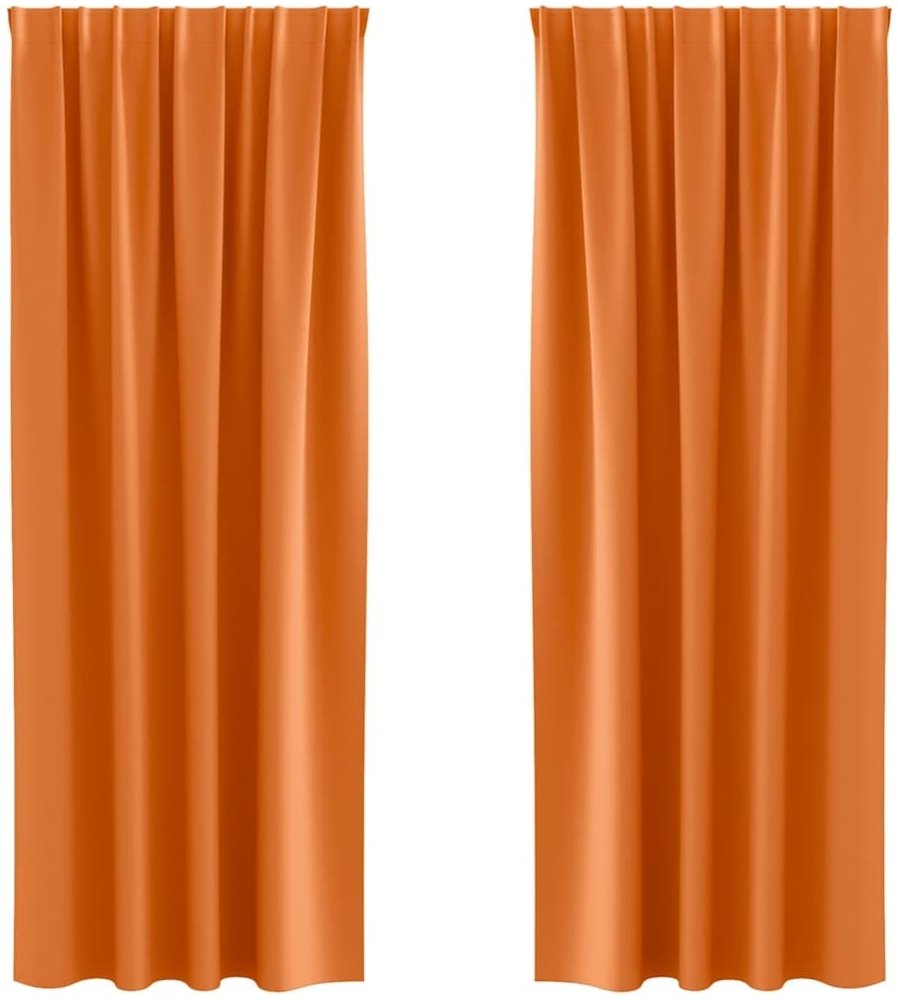 vidaXL Verdunkelungs-Vorhänge mit Ringen 2 pcs Helles Orange 4107512 Bild 1